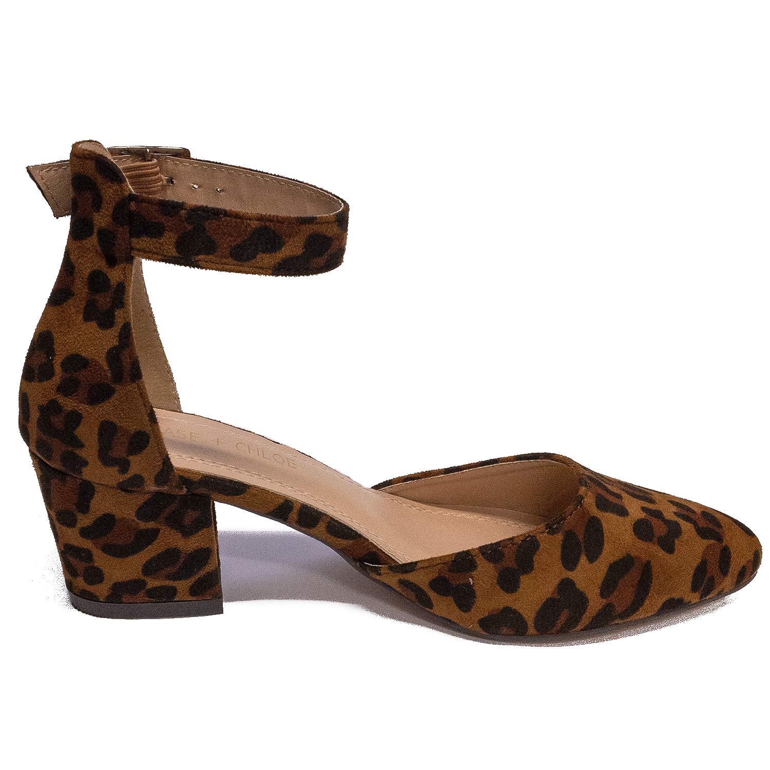 Chase & Chloe Retro Vintage Tear-Drop Chunky Heel Women's D'Orsay Pump Shoes - Image 4