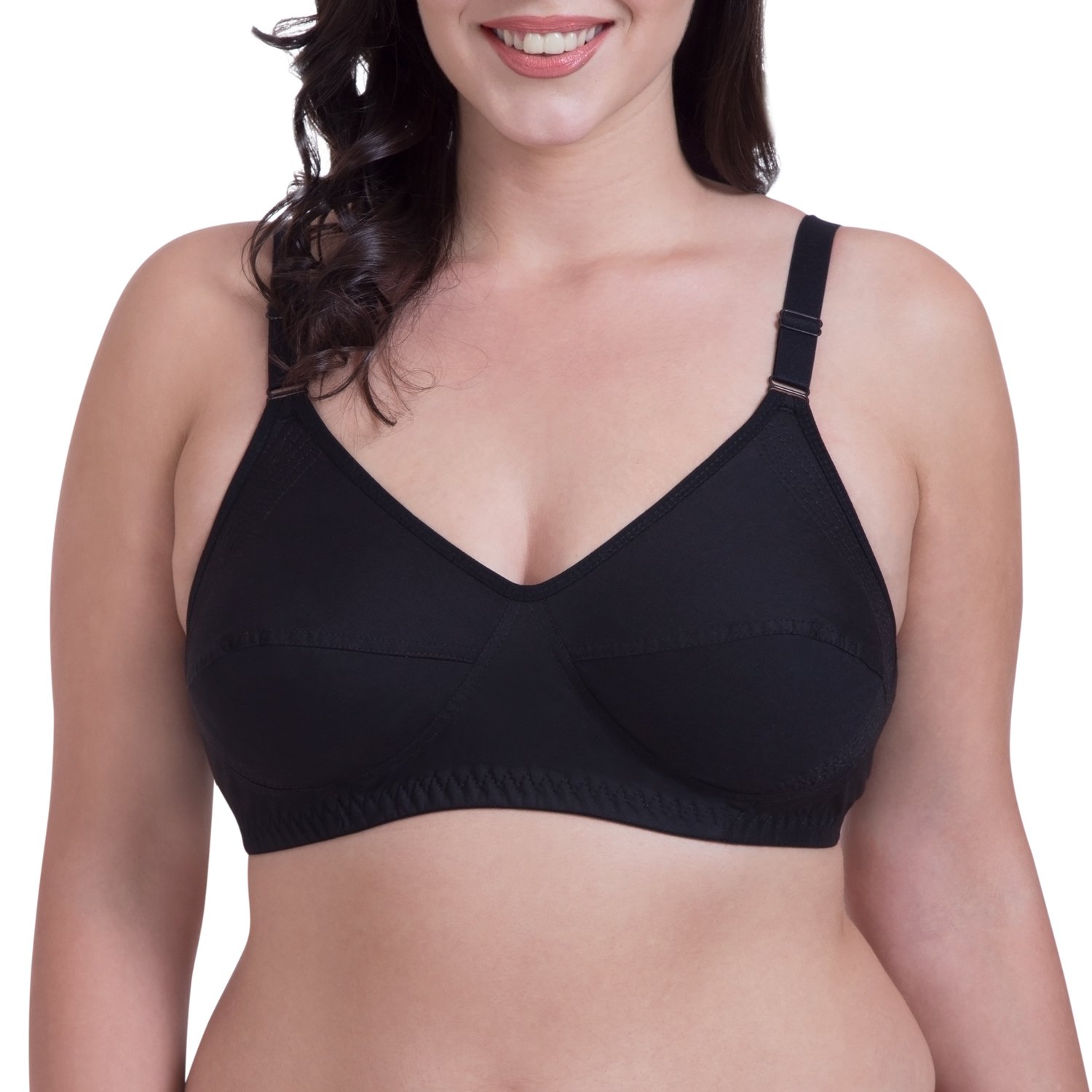 rajnie side shaper full coverage non padded black magenta pink cotton bra