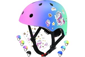Wemfg Color Gradient Adjustable Helmet, Kids Toddler Girls Boys Child Bike Helmet for Multi-Sports Cycling Skating Bike Rollerblading Scooter Ages 3-5, 5-8, 8-14