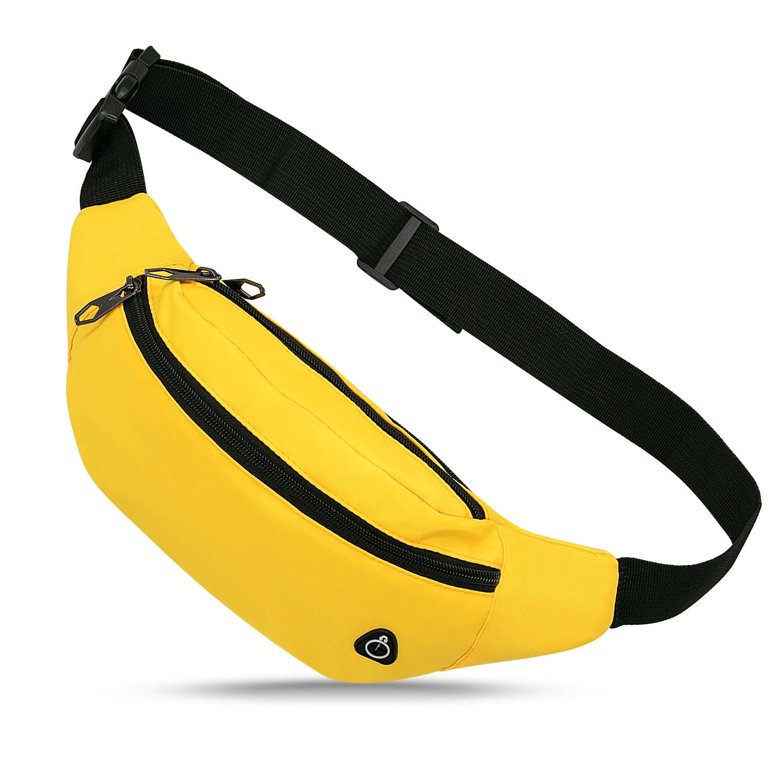 Long Keeper Waist Fanny Pack for Women Men, Waterproof Bum Bag Dog Walking Running Hiking Waist Packs with Adjustable Belt for Sport Travel Outdoor B-Yellow