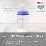 Lansinoh Glass Baby Bottle 160ml with NaturalWave Slow Flow Teat Anti Colic view 2