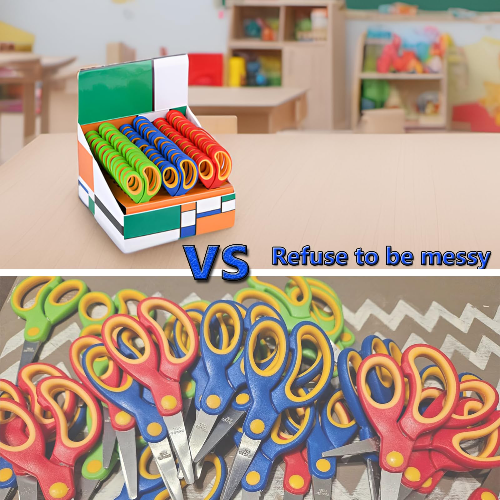 Scissors for School Kids Student, Kids Scissors 36 Count Bulk Set Teacher Pack(Rounded-tip, Blunt), 5 Inch