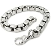 Stainless Steel Box Link Chain Men Bracelet 8mm