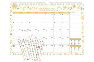 2026 Calendar, Mokani 2026 Wall Calendar Large Monthly Desk Planner from Jan.2026 to Jun.2027, 12" x 17" with Plastic Cover, 