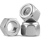 BNUOK 10Pcs 5/8-11 Lock Nuts, Nylon Insert Locknuts 304 Stainless Steel 18-8 SS Self-Locking Nuts, Coarse Thread Hex Nylock Nut