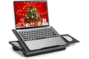 Adjustable Lap Desk - with 6 Adjustable Angles, Detachable Mouse Pad, & Dual Cushions Laptop Stand for Car Laptop Desk, Work Table, Lap Writing Board & Drawing Desk on Sofa or Bed by HUANUO