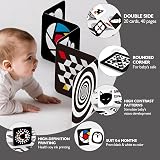 Hahaland Tummy Time Cards 0-6 Months 20 Pieces High Contrast Black White view 9