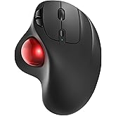 Nulea M501 Wireless Trackball Mouse, Rechargeable Ergonomic, Easy Thumb Control, Precise & Smooth Tracking, 3 Device Connection (Bluetooth or USB Receiver), Compatible for PC, Laptop, Mac, Windows.
