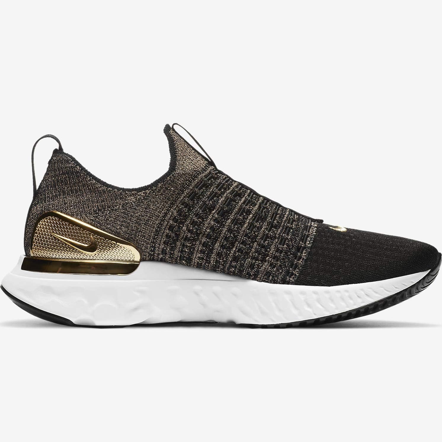 Amazon ナイキ Nike リアクトファントムラン フライニット2 プレミアム W Reactphantomrun Flyknit2 Prm ブラック ホワイト ゴールド Cz40 001 ナイキジャパン正規品 24 0cm ランニング