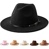 Jastore Kids Girls Boys Classic Wide Brim Bowknot Floppy Fedora Hat Wool Felt Bowler Cap