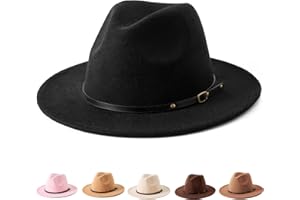 Jastore Kids Girls Boys Classic Wide Brim Bowknot Floppy Fedora Hat Wool Felt Bowler Cap