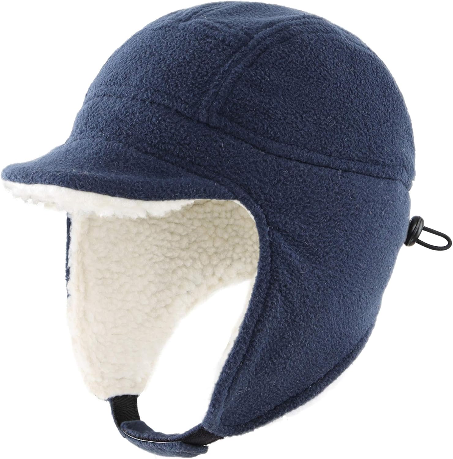 Connectyle Kids Winter Hat with Ear Flap Cap Fleece Visor Hat Outdoor Windproof Hat for Toddler Boy Navy: Clothing
