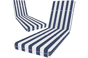 IRISTYKILIN 2 Pcs Chaise Lounge Cushions Outdoor, 72 x 21 x 4 Inch Lounge Chair Cushions for Outdoor Furniture - Waterproof Lounge Patio Replacement Cushion, 4In Fade-Resistant ThickPatio Chaise Lounge Cushion