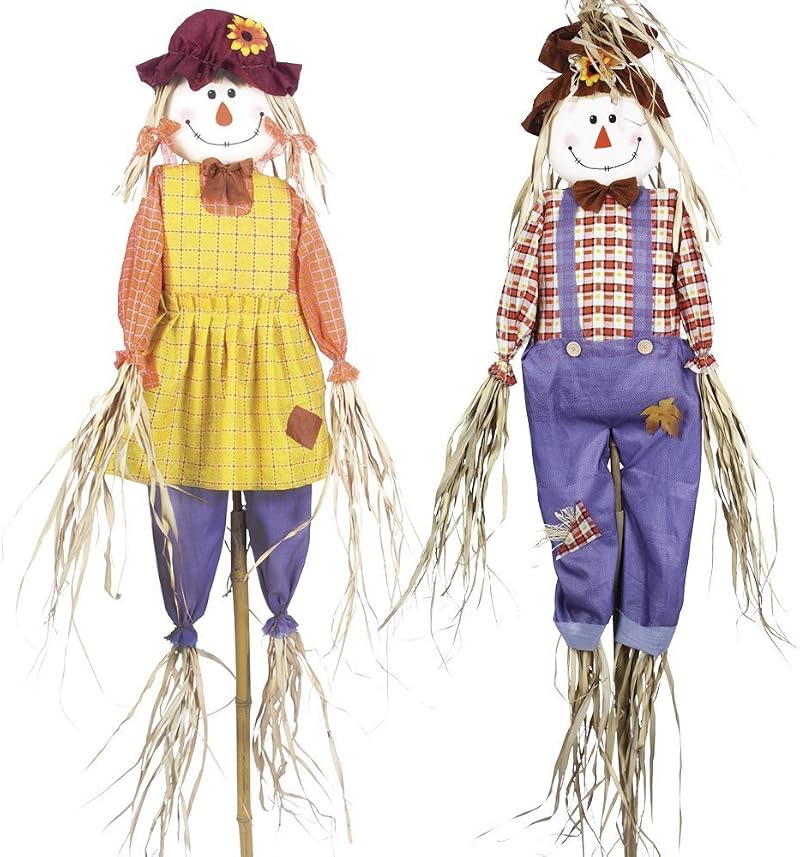 Garden Gear Scarecrows Twin Pack Garden Ornament 6ft Deterrent
