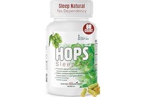 AzmaBiotech Hops Sleep Aid for Adults, 1000mg, 60 Vegan Capsules, Natural Sleep Supplement, Promote Relaxation & Mood Support