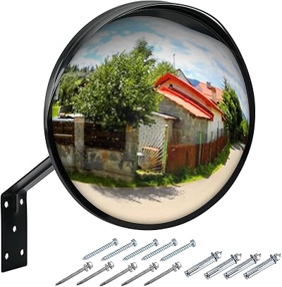 Eidoct Convex Safety Mirror 30cm 12" Wide Angle Driveway Garage Traffic Wall