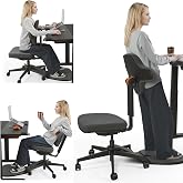 Newtral Standing Desk Chair, Standing Mate Chair for Sit-Stand, Ergonomic Leaning Perch Chair with Anti-Fatigue Mat, Standing Stool, Saddle Chair, Height Adjustable Home Office Posture Seat-MT-M-DG