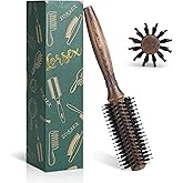 Round Brush for Blow Drying, LORSEX Boar Bristle Hair brush for Women Men, Round Hairbrush for Add Shine/Volume, Minimize Damage (2Inch)
