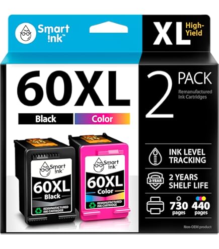 2 Pack 60XL Ink Cartridge Combo Set For HP DeskJet F4480 F4440 D2660 F4275 F4280