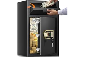 TISKGG 3.6 cu ft Large Fireproof Drop Safe Box for Business, Anti-Theft Money Drop Slot Safes with Digital Keypad and Spare Keys, Heavy-duty Cash Depository Lock Safe for Home Office Retail Store Business
