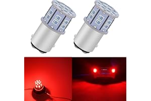 LEDYOTRY 1157 2357 LED Brake Tail Light Bulb, 12V-24V Super Bright Low Power 2057 7528 BAY15D p21/5w LED Bulbs Replacement for Stop Tail Brake Lights, Brilliant Red, Pack of 2