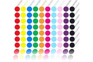 Ouzoustate 2800 PCS Dot Stickers- 3/4" Round Circle Coding Label 10 Colored Dot Stickers for Toddlers, Classroom, Papers, Market Etc