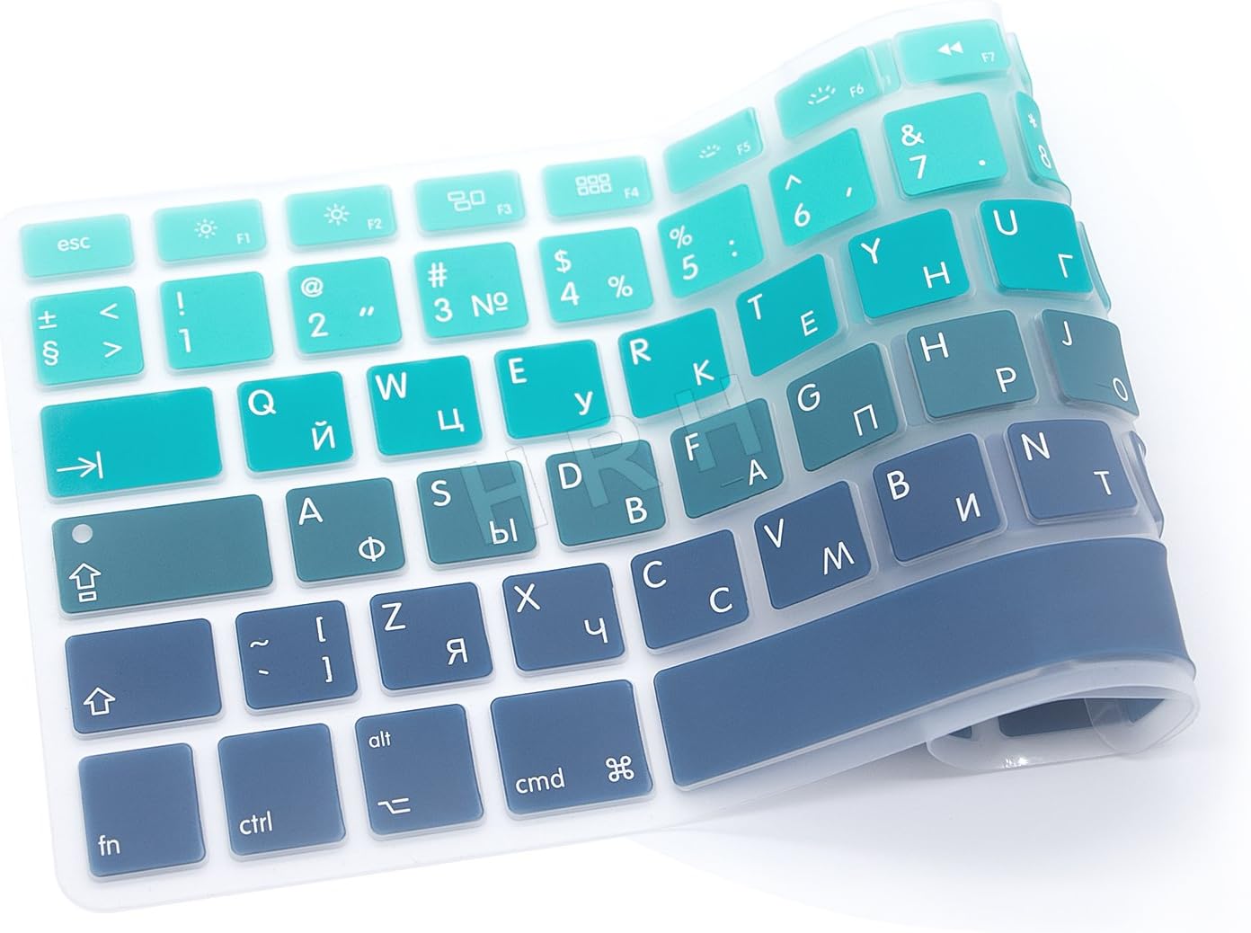 MMDW EU/UK Russian Language Keyboard Cover for Macbook Pro 13 Inch,15 Inch(with or without Retina Display,2015 or Older Version) for Macbook Old Air 13 Inch European/ISO Keyboard Silicone Skin - Image 5