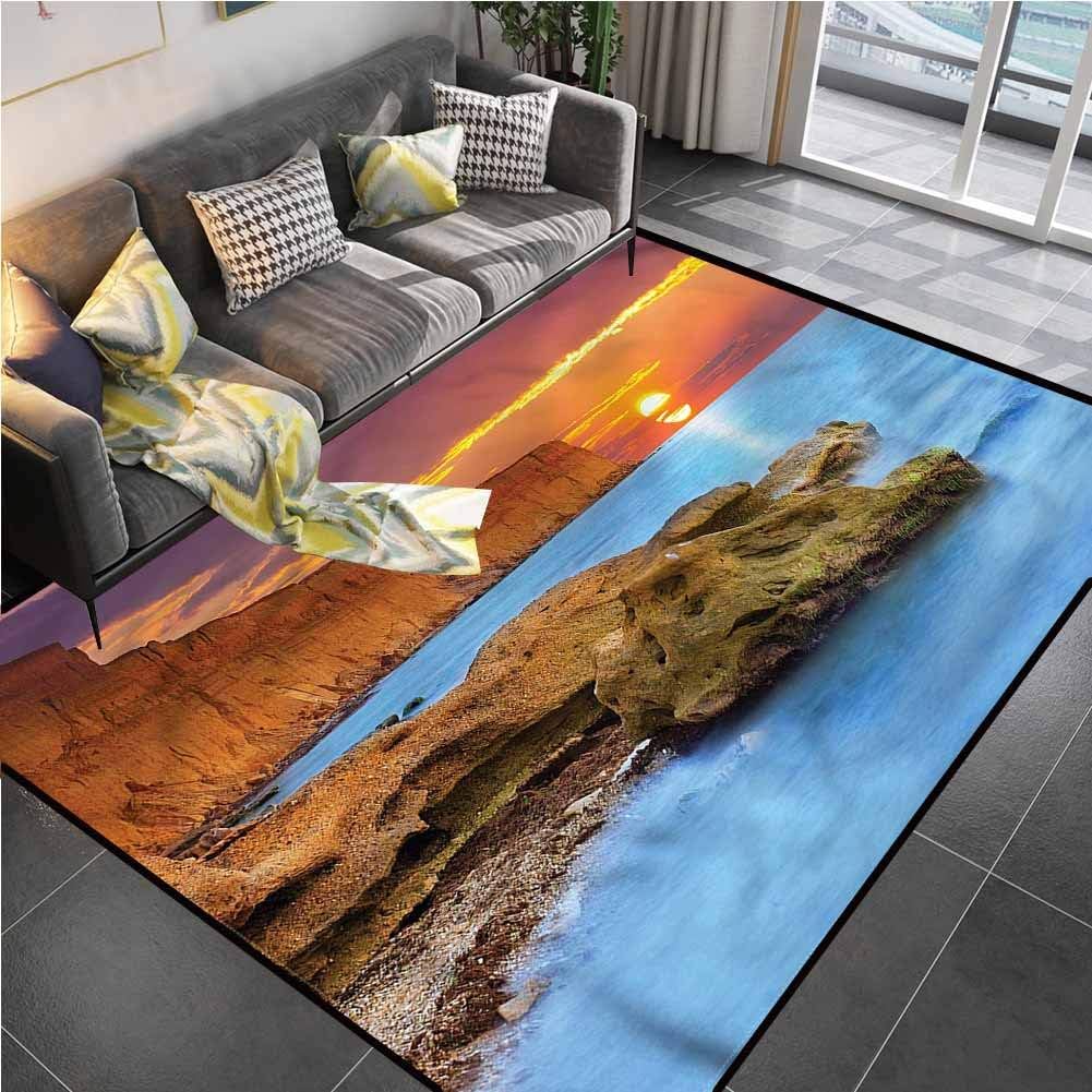 Area Rugs Print Large Carpet Summer, Summer Seascape with