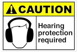VISION SIGNS Hearing Protection Required Caution OSHA/ANSI Label Decal Sticker 8"