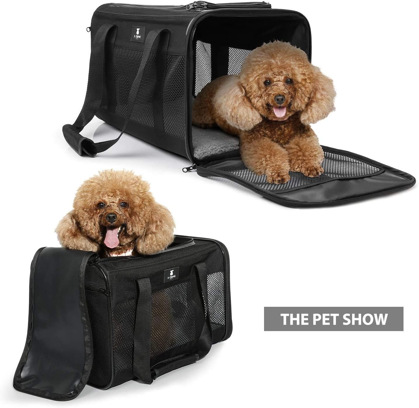 X-ZONE PET Airline Approved Soft-Sided Pet Travel Carrier for Dogs and Cats, Medium Cats Small Cats Carrier, Dog Carrier for Small Dogs, Portable Pet Travel Carrier, Black : Pet Supplies