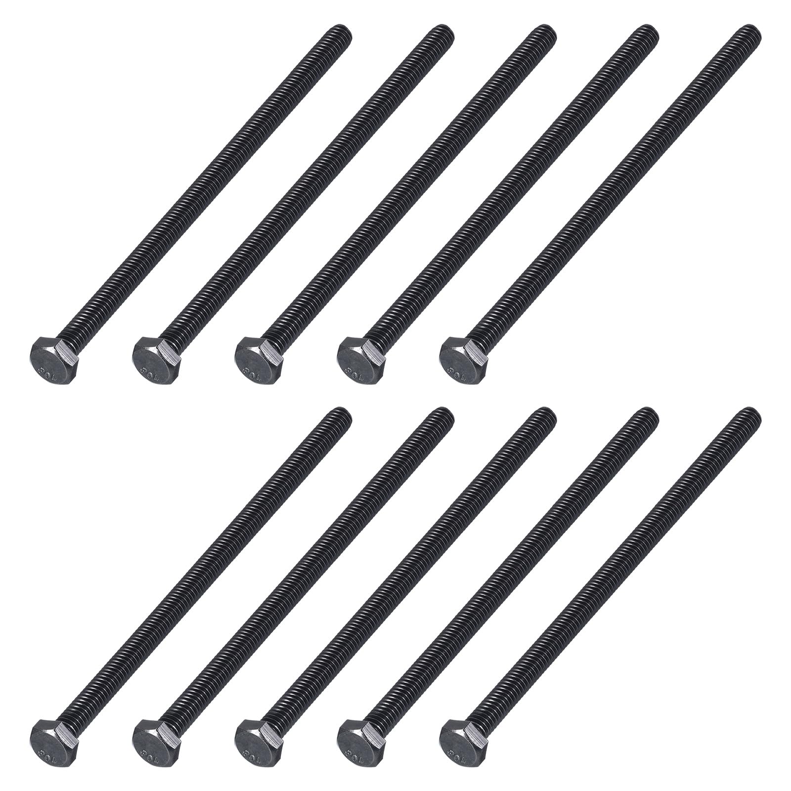 METALLIXITY Hex Head Bolts (5/16-18 x 6") 20Pcs, 304 Stainless Steel 18-8, Fully Threaded, External Hex Drive, Hex Head Screw Bolt, Black Oxide โ image 1