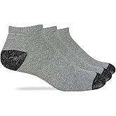 Carolina Ultimate Mens Cotton Full Cushion Low Cut Socks 3 Pair Pack (US, Alpha, X-Large, Regular, Regular, Grey)