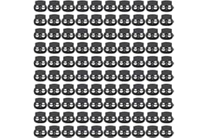 100 Pcs Plastic Cord Locks End Spring Toggle Stoppers Drawstring Stop Double Hole String for Backpack Shoelace Luggage