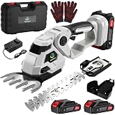 Cordless Hedge Trimmer,Cordless Grass Shears,2-in-1 Bush Trimmer,Cordless Grass Shear Bush Trimmer&amp; Shrubbery Trimmer,Hedge Shear with 2 PCS Rechargeable Battery and Charger for Garden, Lawn.