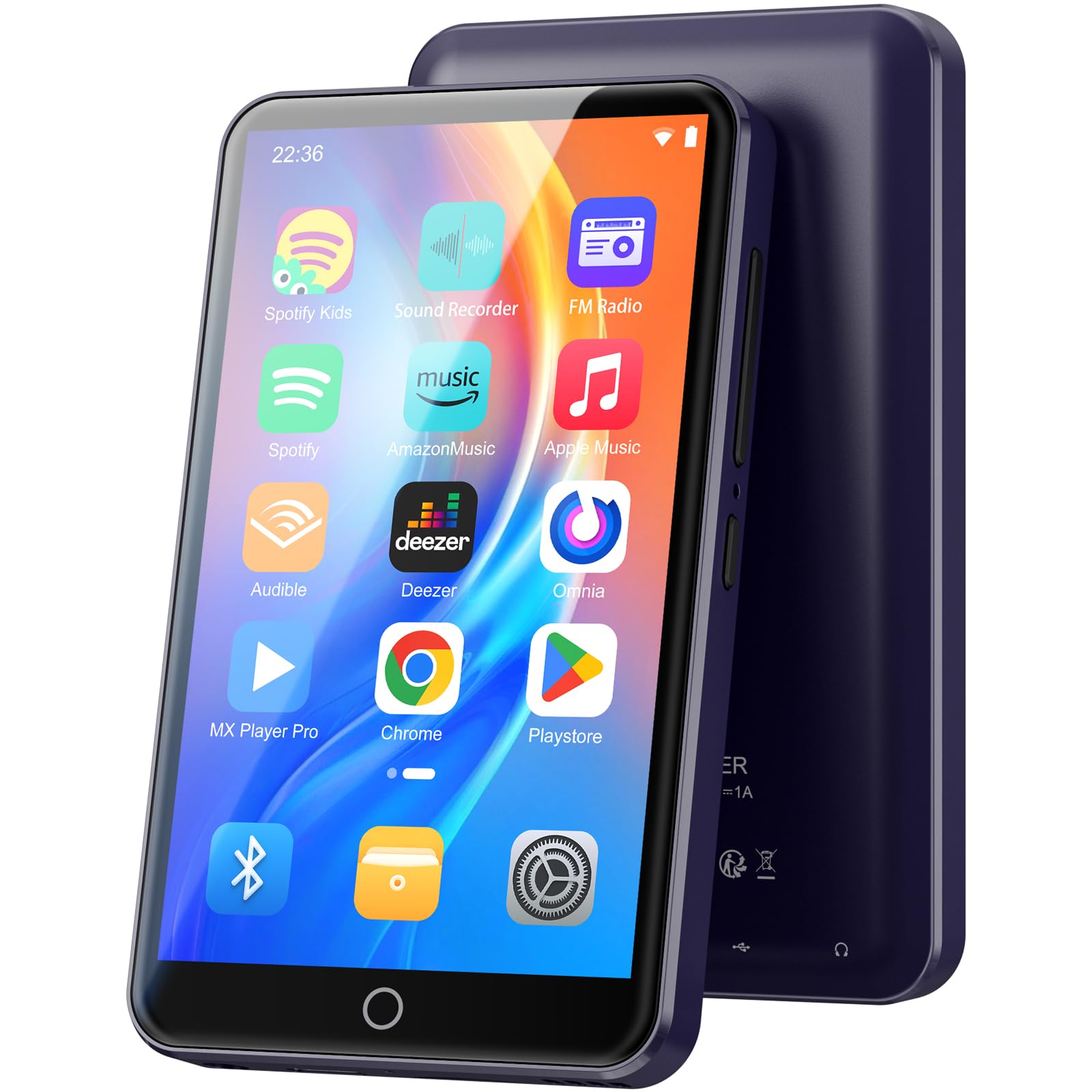 Photo 1 of Fanvace 80GB MP3 Player with Bluetooth and WiFi, Android MP3 & MP4 Players with 4" Touchscreen and Speaker, Spotify Music Player with FM Radio, Audible, Amazon Music, Play Store (Purple)