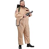 Fun Costumes Deluxe Plus Size Ghostbusters Halloween Costume | Adult Ghostbusters Jumpsuit Uniform with Proton Pack for Men