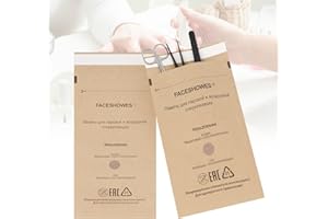 100Pcs Disposable Self-Sealing Sterilizer Pouches for Nail Tool,LXIANGN Dry Heat Autoclave Nail Tools Sterilizer Bags Kraft Paper Cleaning Bags For Dentist Tools and Nail Art Supplies (100mm x 200mm)