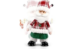 WeDoSoy Singing Dancing Santa Claus - Christmas Animatronics Musical Santa Claus, Animated Christmas Plush Doll, Indoor Holiday Decoration