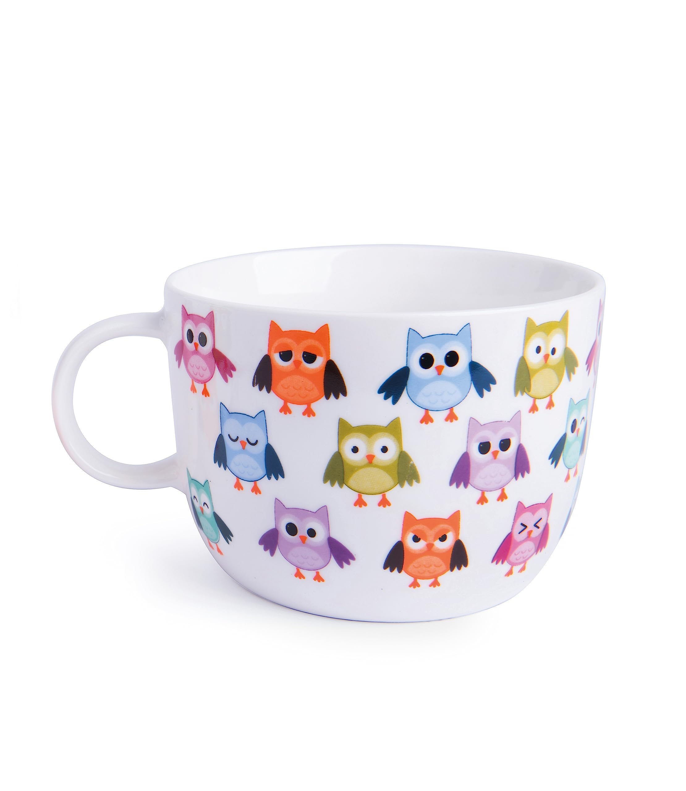 Excelsa Animals Jumbo Mug, 450 ml, Porcelain, White Gufo 1 piece multi-coloured
