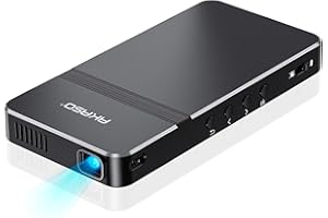 AKASO Mini Projector, Pocket-Sized DLP Portable Projector, 1080P Cookie Projector , Support HDMI WiFi Built-in Rechargeable Battery Stereo Speakers and Remote Control Movie Projector - Updated Type-C