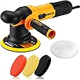 DEKOPRO Car Buffer Polisher, 6 Inch Dual Action Orbital Buffer Polisher, 6 Variable Speed 1800-5500OPM Random Polisher Kit with 4 Buffing Pads for Car Detailing Polishing Waxing