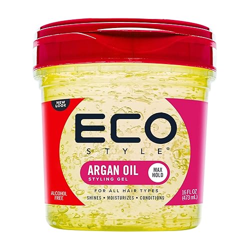 Eco Style Moroccan Argan Oil Eco Styler Hair Gel, Hydrate and Style, Alcohol-Free, Green 473 ml (Pack of 1)