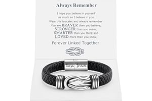 QWNHONEY Infinity Knot Leather Bracelet Forever Linked Together Bracelet Birthday Christmas Anniversary Bracelet Idea Mens Braided Cuff 7.8/8.5/9 Inches Bracelet for Man Son Husband Boyfriend Brother Grandson