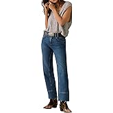 Free People Womens Risk Taker Mid-Rise Straight