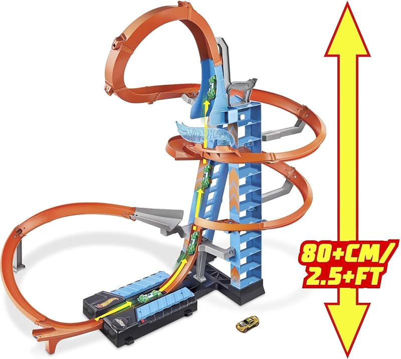 Sky Crash Tower Rennstrecke & Spielzeugauto