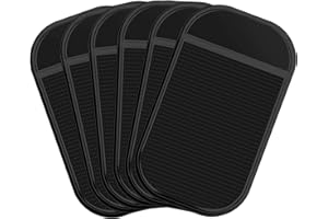 SMLBJUTE Car Dashboard Non Slip Mat, Anti-Slide Sticky Gel Dashboard Pad 5.5 x 3 Inch Multi Sticky Mat for Radar Detector, Cell Phone, Keys, Mirrors, GPS, Coins (6 Pack Black)