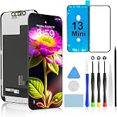 for iPhone 13 Mini Screen Replacement, 5.4" FHD LCD Touch Display Assembly | COF Touch Screen Digitizer Assembly with Repair Tools, Waterproof Adhesive Seal, Tempered Glass Protector &amp; Installation Kit