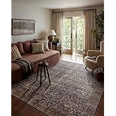 Loloi Amber Lewis Georgie Collection GER-05 Denim/Spice 7'-6" x 9'-6", .19" Pile Height, Area Rug
