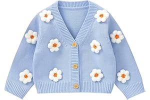 Neiwech Baby Girl Cardigan Sweater Toddler Knit V-Neck Button Long Sleeve Outwear Fall Winter Clothes
