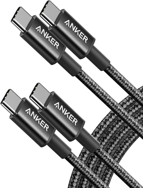 Anker USB C to USB C Cable, 60W Fast Charging Cable (2-Pack, 6 ft, Black) | For iPhone 17 Series, iPad mini 6, and More